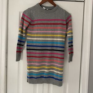 Gap Kids Girls Size Large  Multicolor Rainbow Striped Sweater Dress Long Sleeve